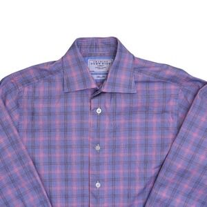 Charles‎ Tyrwhitt Mens Plaid Slim Fit Cotton Dress Shirt Size 14.5 33